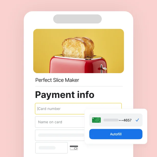 On a retail site's payment info screen, Chrome gives the option to autofill the fields with saved payment info